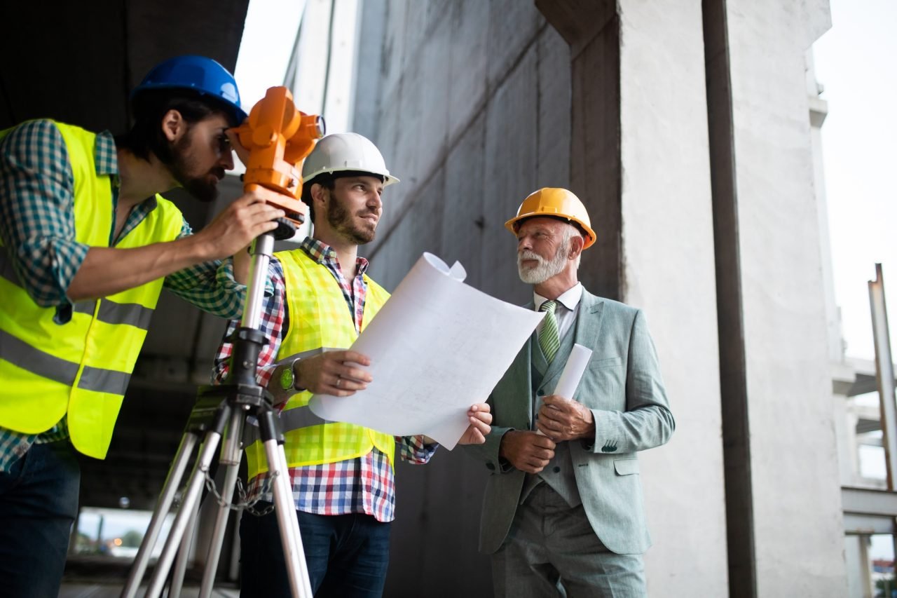 Group of construction engineer working in construction site