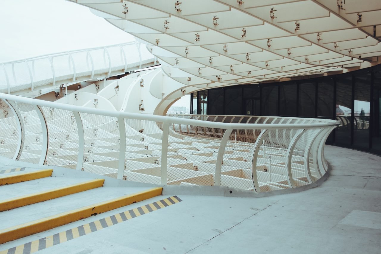 Modern architecture, staircase,white, bright and airy.